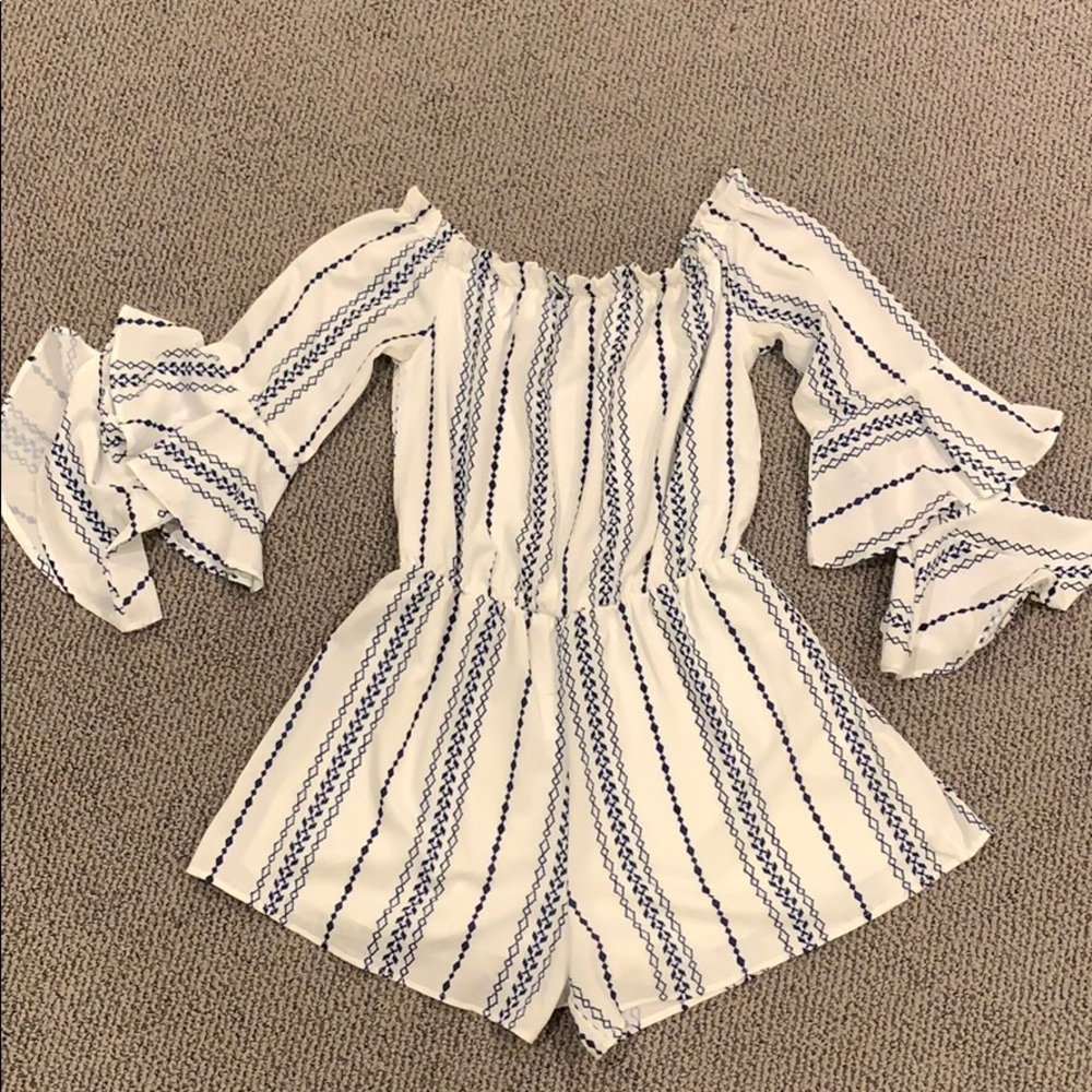 Off the Shoulder Lined Romper